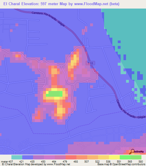 El Charal,Venezuela Elevation Map