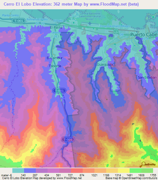Cerro El Lobo,Venezuela Elevation Map