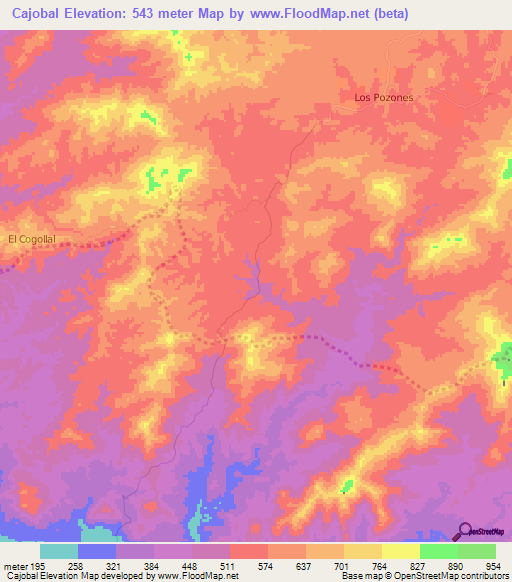 Cajobal,Venezuela Elevation Map