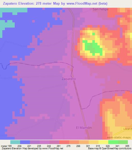 Zapatero,Venezuela Elevation Map
