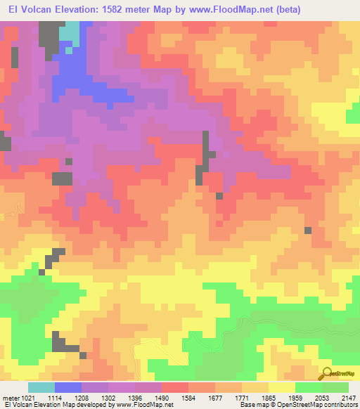 El Volcan,Venezuela Elevation Map