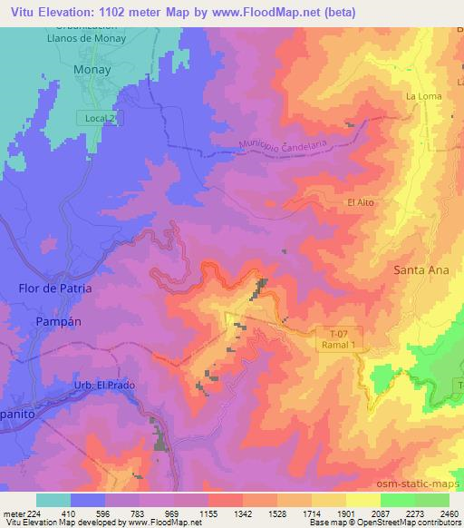 Vitu,Venezuela Elevation Map