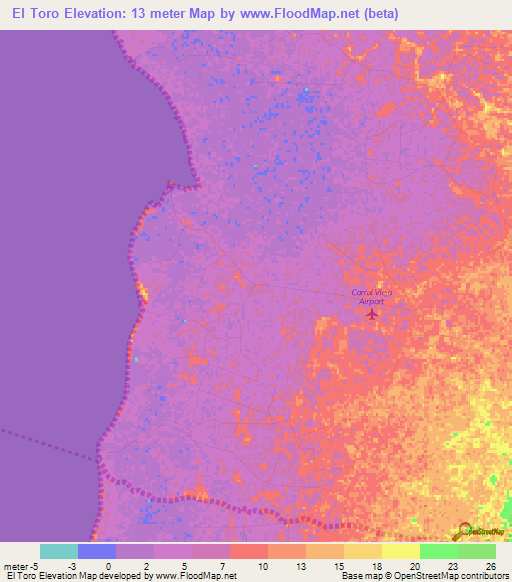 El Toro,Venezuela Elevation Map