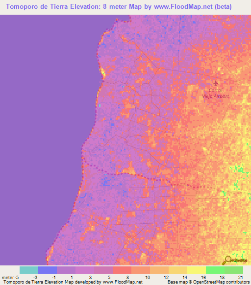 Tomoporo de Tierra,Venezuela Elevation Map