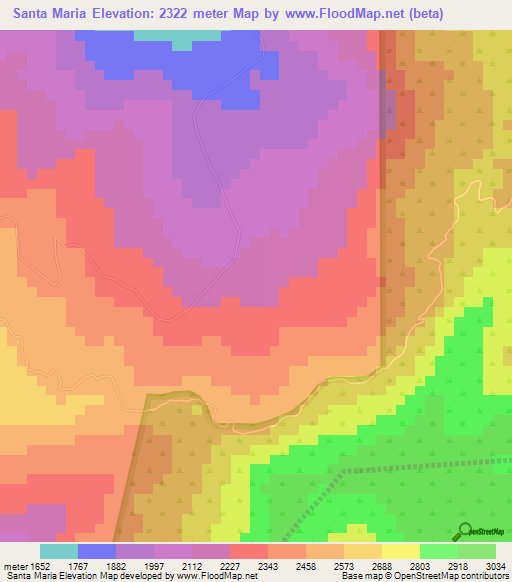 Santa Maria,Venezuela Elevation Map