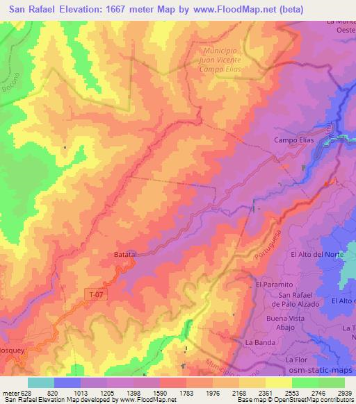 San Rafael,Venezuela Elevation Map