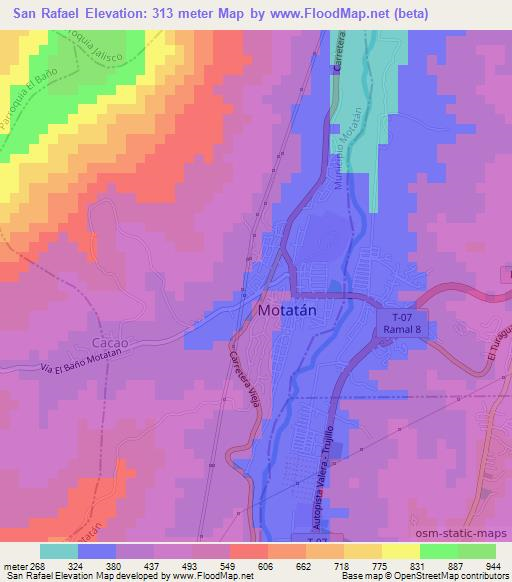San Rafael,Venezuela Elevation Map