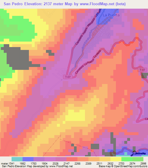 San Pedro,Venezuela Elevation Map