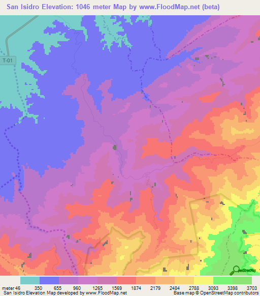 San Isidro,Venezuela Elevation Map