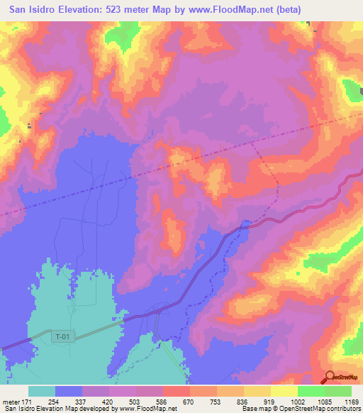 San Isidro,Venezuela Elevation Map