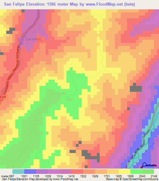 San Felipe,Venezuela Elevation Map