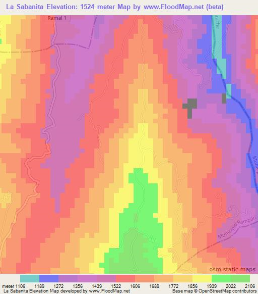 La Sabanita,Venezuela Elevation Map