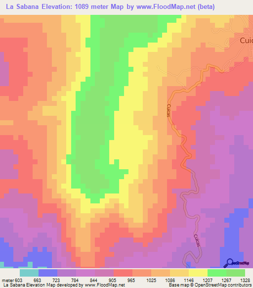 La Sabana,Venezuela Elevation Map