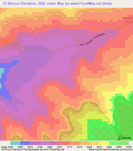 El Rincon,Venezuela Elevation Map
