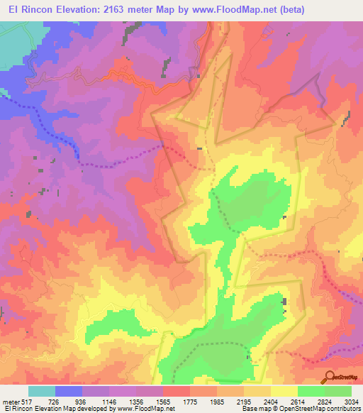 El Rincon,Venezuela Elevation Map