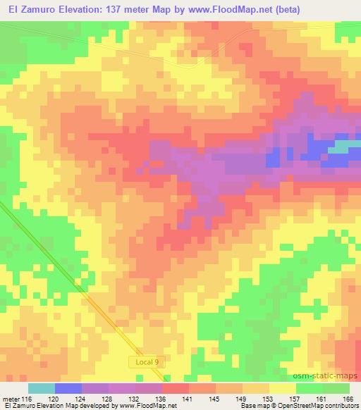 El Zamuro,Venezuela Elevation Map
