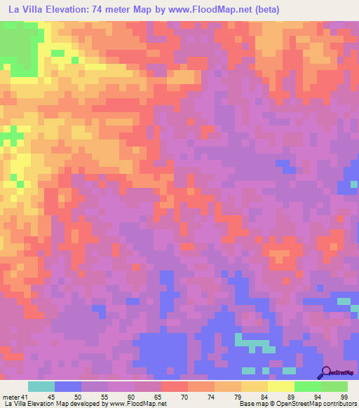 La Villa,Venezuela Elevation Map
