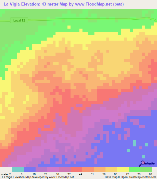La Vigia,Venezuela Elevation Map