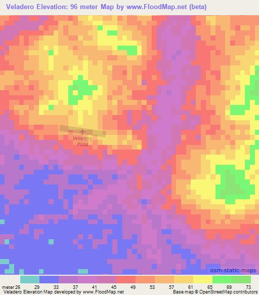 Veladero,Venezuela Elevation Map