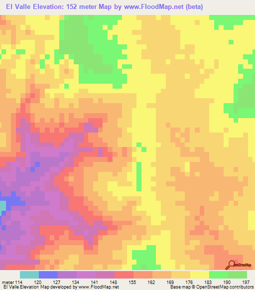 El Valle,Venezuela Elevation Map