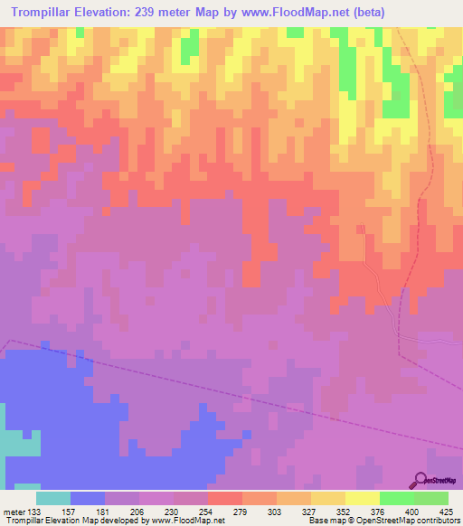 Trompillar,Venezuela Elevation Map