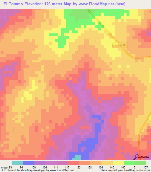 El Totumo,Venezuela Elevation Map