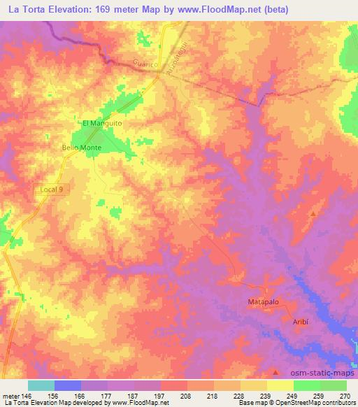 La Torta,Venezuela Elevation Map