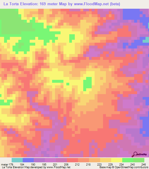 La Torta,Venezuela Elevation Map