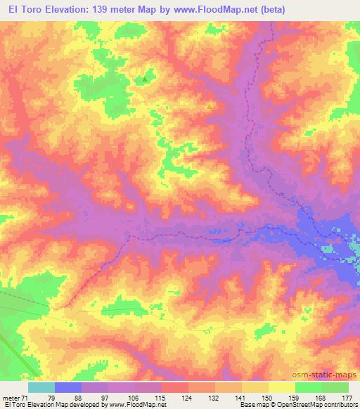 El Toro,Venezuela Elevation Map