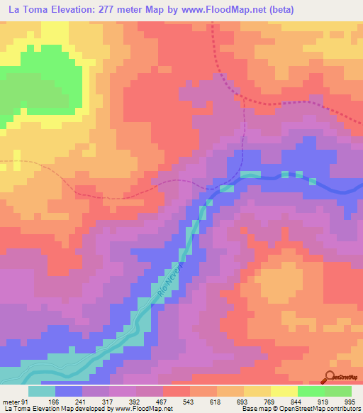 La Toma,Venezuela Elevation Map