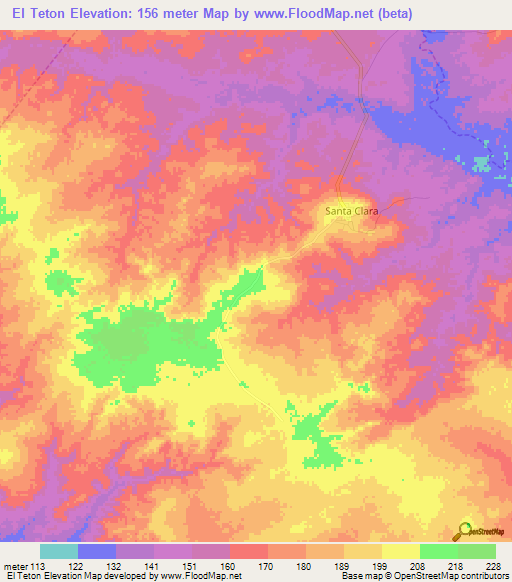 El Teton,Venezuela Elevation Map