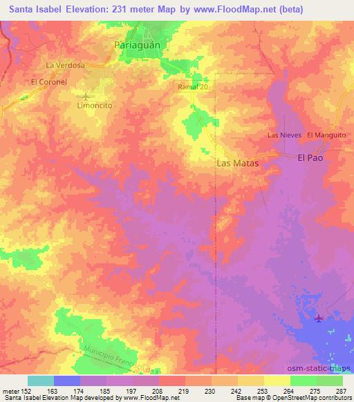 Santa Isabel,Venezuela Elevation Map