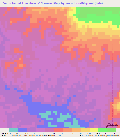 Santa Isabel,Venezuela Elevation Map