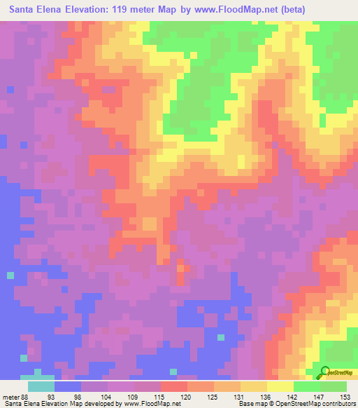 Santa Elena,Venezuela Elevation Map