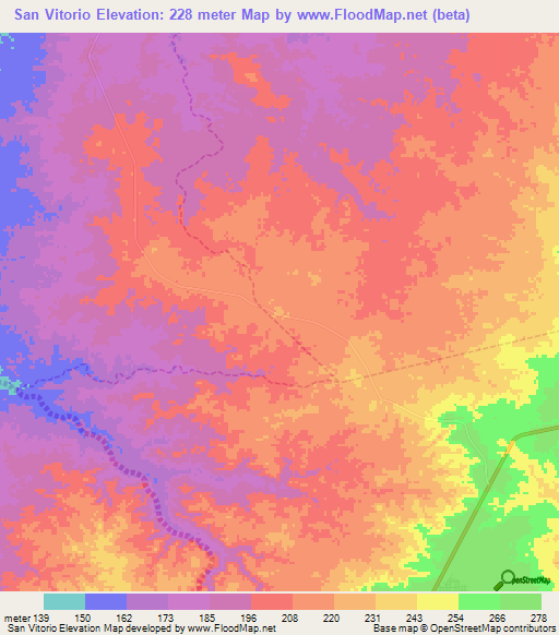 San Vitorio,Venezuela Elevation Map