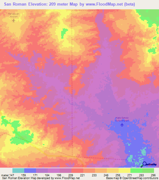 San Roman,Venezuela Elevation Map