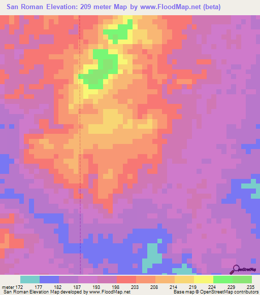 San Roman,Venezuela Elevation Map