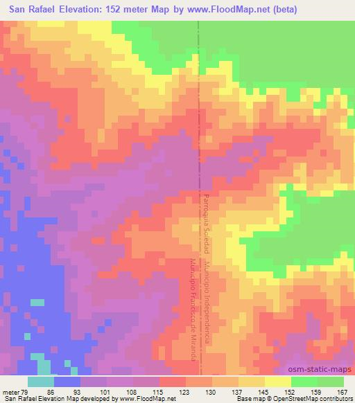 San Rafael,Venezuela Elevation Map