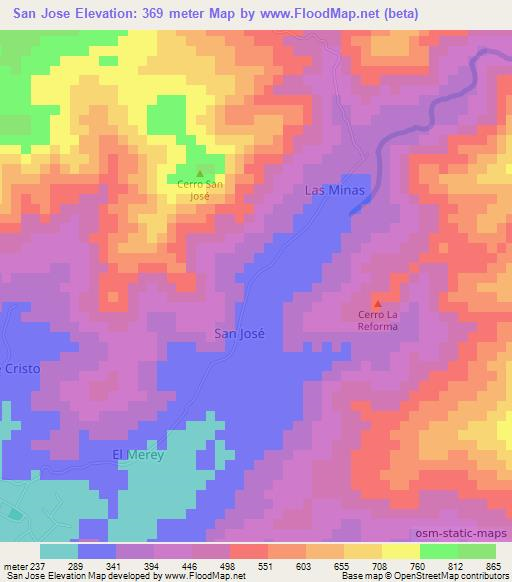 San Jose,Venezuela Elevation Map