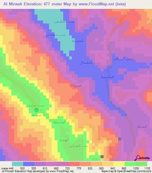 Al Mirwah,Yemen Elevation Map