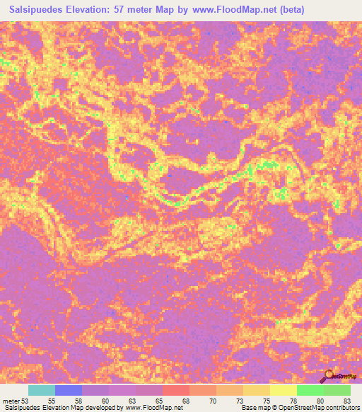 Salsipuedes,Venezuela Elevation Map