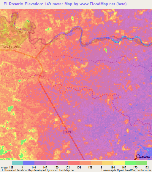 El Rosario,Venezuela Elevation Map