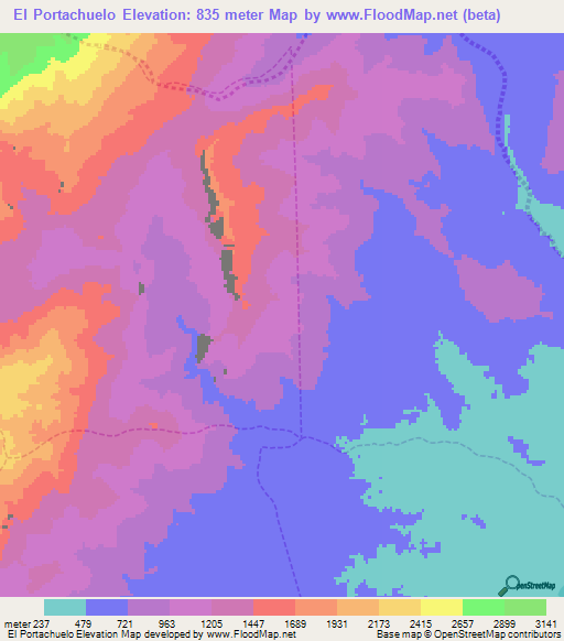 El Portachuelo,Venezuela Elevation Map