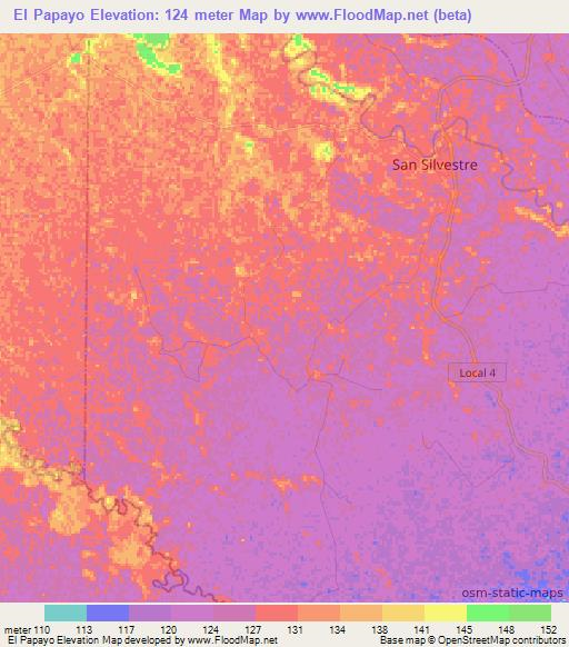 El Papayo,Venezuela Elevation Map