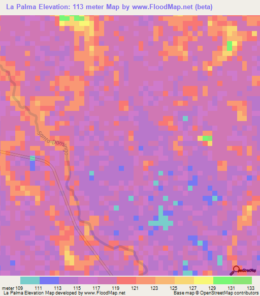 La Palma,Venezuela Elevation Map