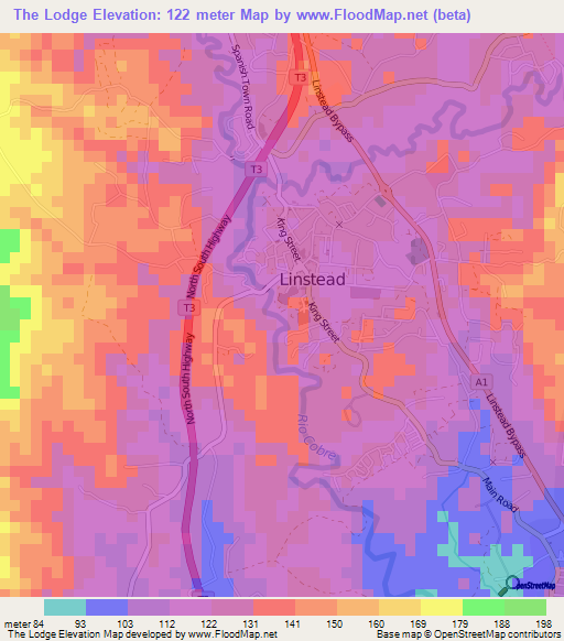 The Lodge,Jamaica Elevation Map