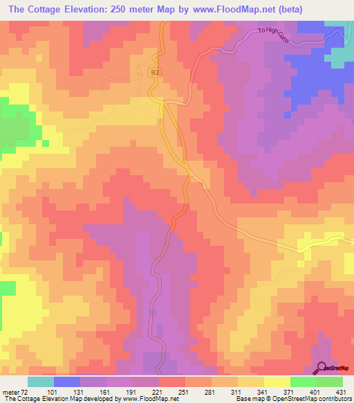 The Cottage,Jamaica Elevation Map