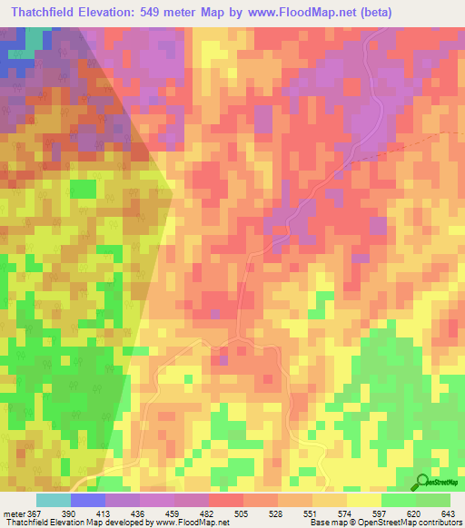 Thatchfield,Jamaica Elevation Map