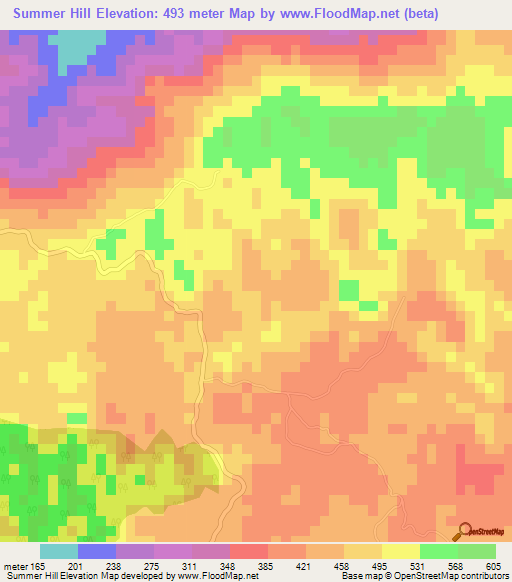 Summer Hill,Jamaica Elevation Map