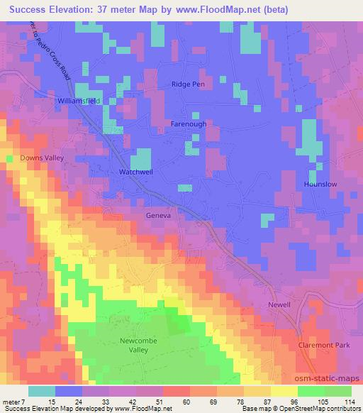 Success,Jamaica Elevation Map
